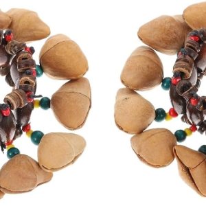 Milisten Tambora Dominicana – Paquete de 2 pulseras africanas de concha de nuez africana, instrumentos musicales, campanilla de tuerca africana, Milisten Tambora Dominicana – Paquete de 2 pulseras africanas de concha de nuez africana, instrumentos musicales, campanilla de tuerca africana,