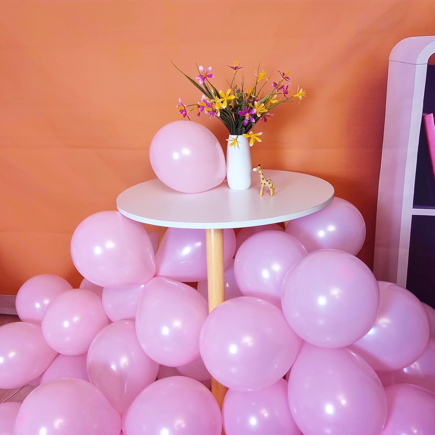 Globos rosados, 200 unidades, globos pequeños de látex rosa de 5 pulgadas, mini globos gruesos de cumpleaños rosa para decoraciones de cumpleaños,