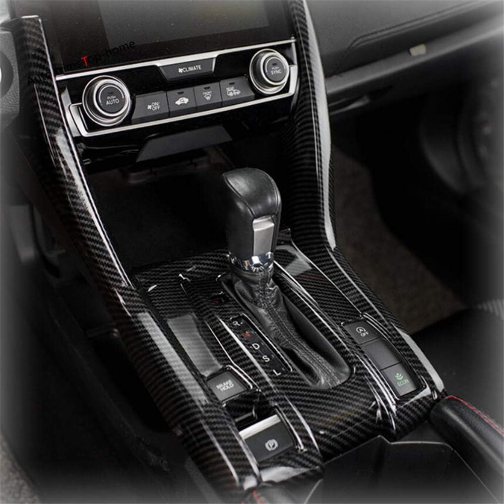 Cubierta de panel de cambio automático de palanca de cambios para Honda Civic de 10 generación 2016 2017 2018 2019 2020 2021 Sedan estilo de fibra