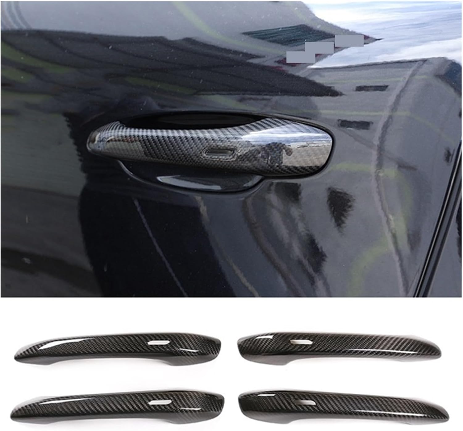 AkosOL Compatible con Porsche Macan 2014-2023 – Cubierta de fibra de carbono seca para manija de puerta exterior de automóvil, accesorios de