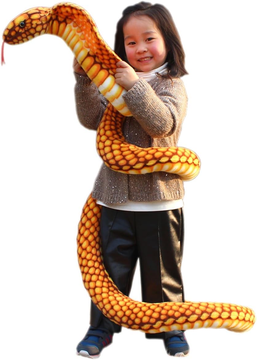 Animales de peluche gigantes realistas Naja Nivea Cape Cobra – Serpiente, 98 pulgadas de largo, 1 unidad