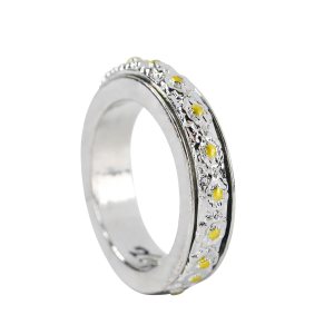 Sunflower Ring Spiner Ring Fidget Ring Birthday Gift, Memorial Gift, Gift For Her (10 US) Sunflower Ring Spiner Ring Fidget Ring Birthday Gift, Memorial Gift, Gift For Her (10 US)