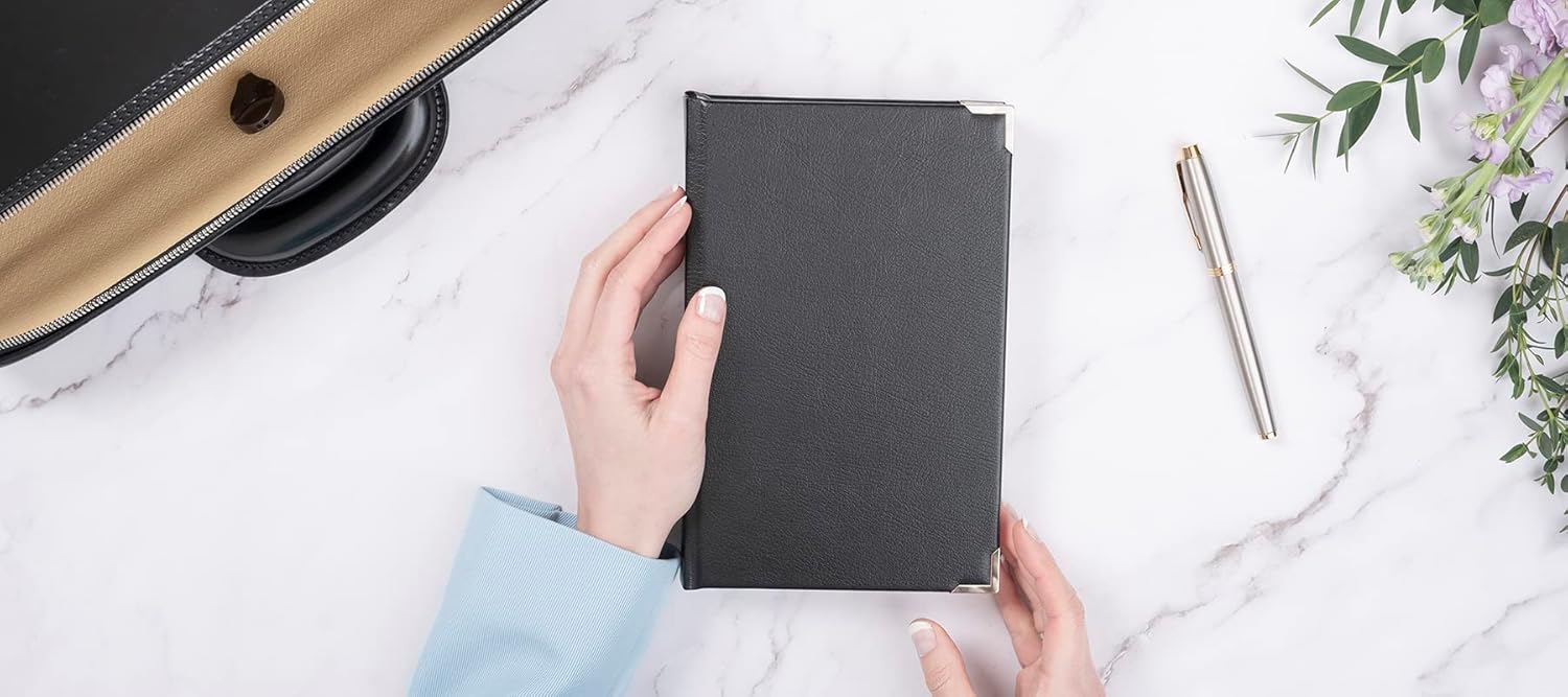 Black Leather A5 JournalDiary – Handmade In England