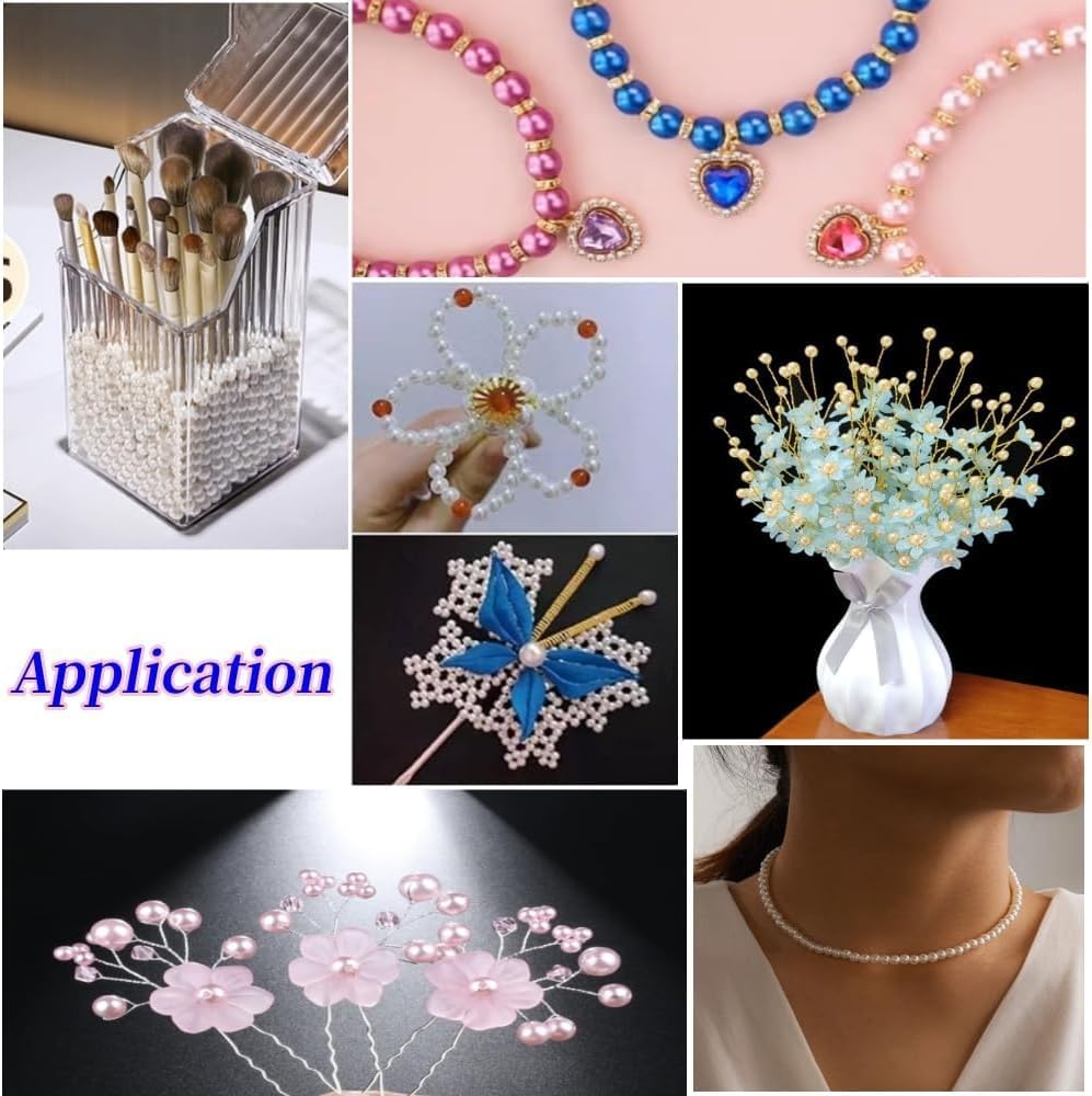 Cuentas de perlas, 4000 cuentas para manualidades, perlas sueltas de 0.118 pulgadas (0.118 in), cuentas espaciadoras redondas para aretes, pulseras,