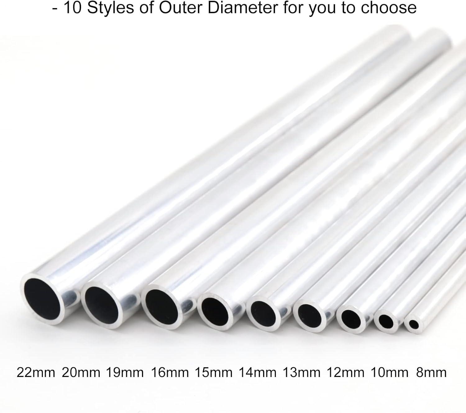 Tubo redondo de aluminio 6063, 0.63 pulgadas de diámetro exterior de 0.079 in de grosor de pared de 11.811 in de longitud, tubo recto de metal sin