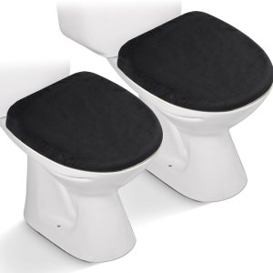 2 fundas para tapa de inodoro, funda de terciopelo elástico para asiento de inodoro para baño, funda de inodoro ultrasuave de terciopelo de lujo, 2 fundas para tapa de inodoro, funda de terciopelo elástico para asiento de inodoro para baño, funda de inodoro ultrasuave de terciopelo de lujo,