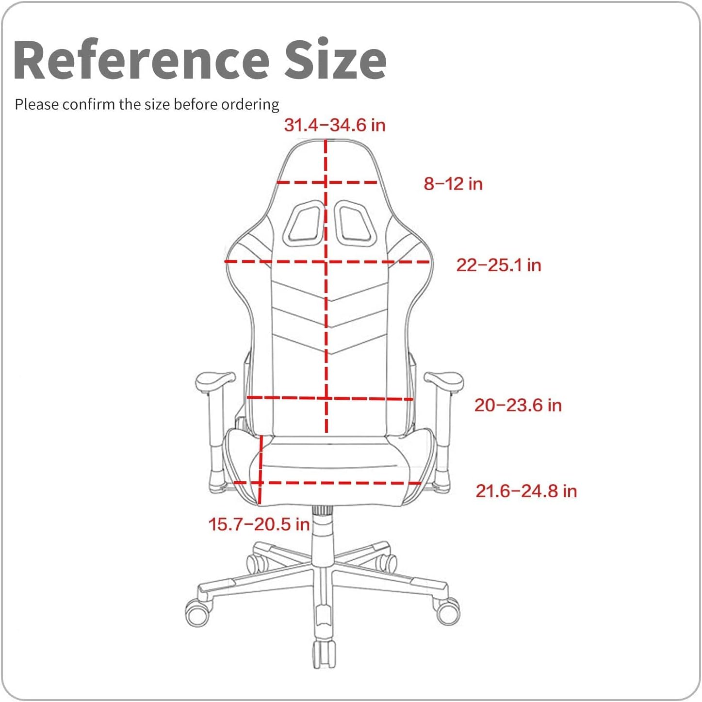 Sin silla. Solo fundas para sillas de juegos, fundas elásticas de poliéster para silla reclinable de juegos de carreras (café)