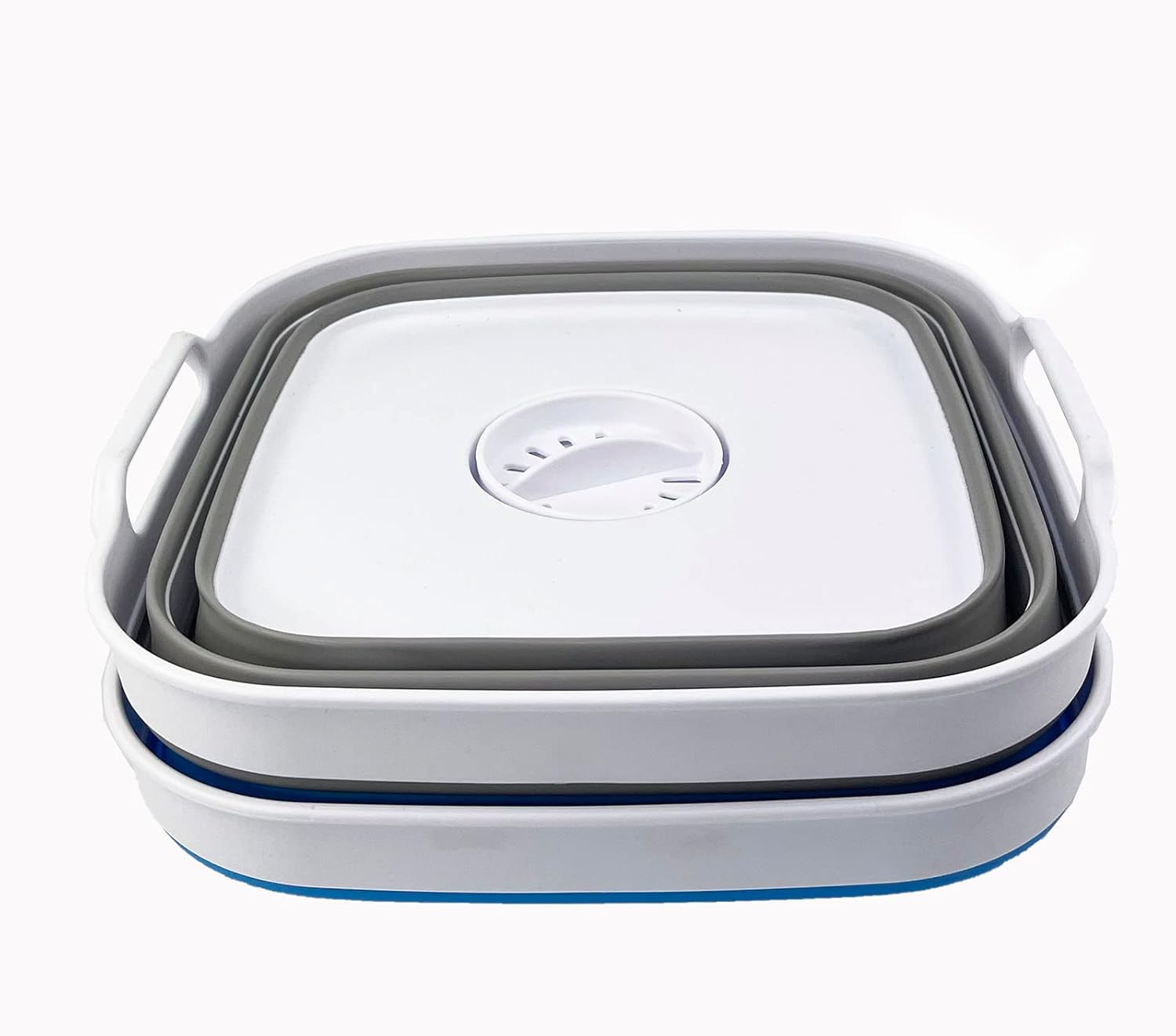 SAMMART Sartén plegable de 10 L (2.64 galones) con tapón de drenaje, lavabo de lavado plegable, tina portátil para lavar platos, bandeja de