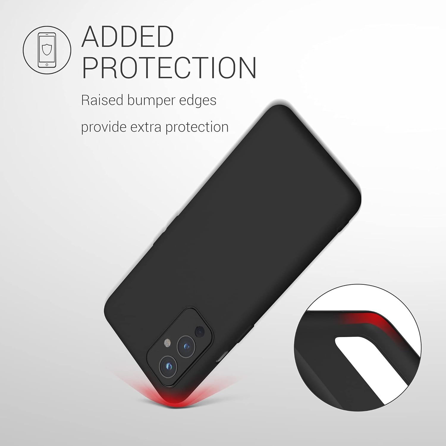 kwmobile Funda compatible con OnePlus 9 (versión EUNA) – Funda protectora de silicona TPU suave y delgada – Negro mate