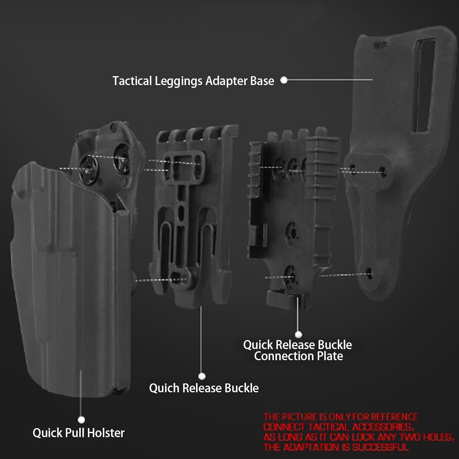 Adaptador de soporte táctico para torniquete con kit QLS adaptador de extensión para funda de extracción rápida, kit de sistema de bloqueo rápido,