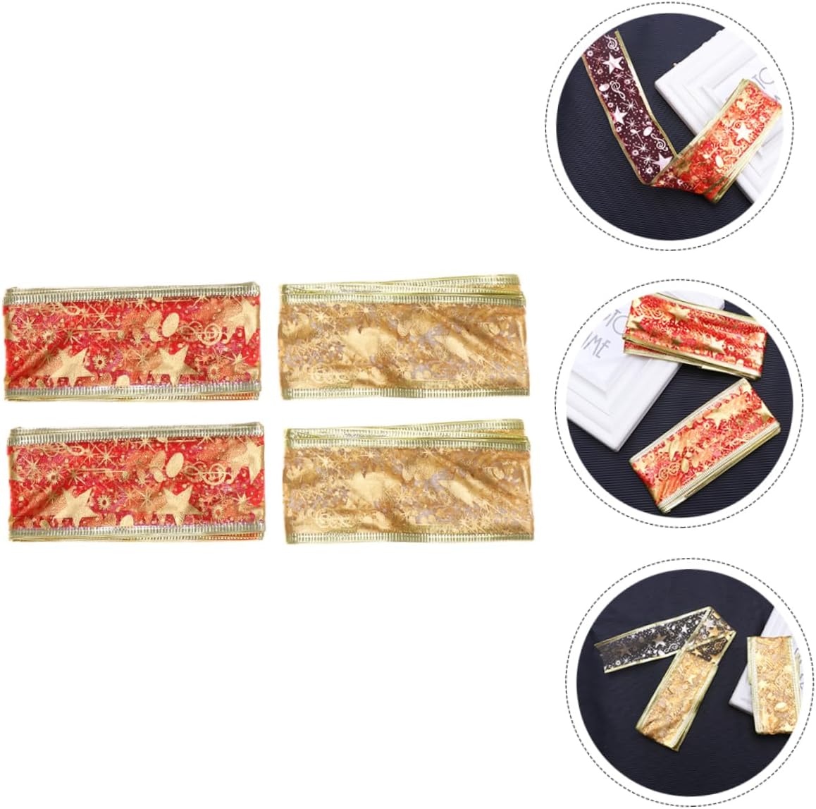 BESTOYARD 12 rollos de 2 lazos de regalo de Navidad, lazo de regalo de Navidad, cinta de grogrén de Navidad, bolsa de regalo, camino de mesa de