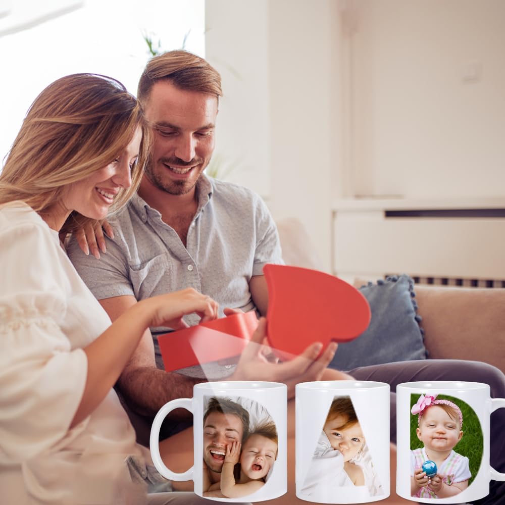 Taza de café personalizada con imagen, texto y nombre, tazas personalizadas por ambos lados de 11 onzas, taza personalizada para papá, regalos