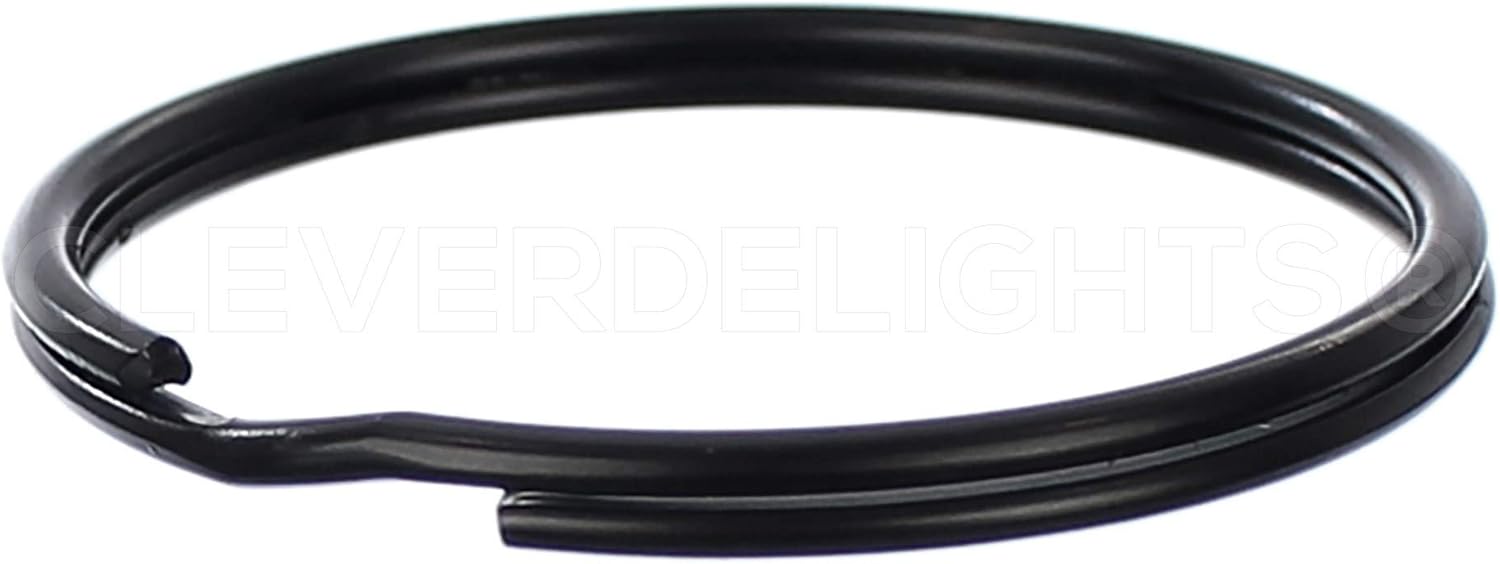CleverDelights Llaveros de 2 pulgadas, color negro oscuro, paquete de 10, llaveros grandes divididos, 2 pulgadas