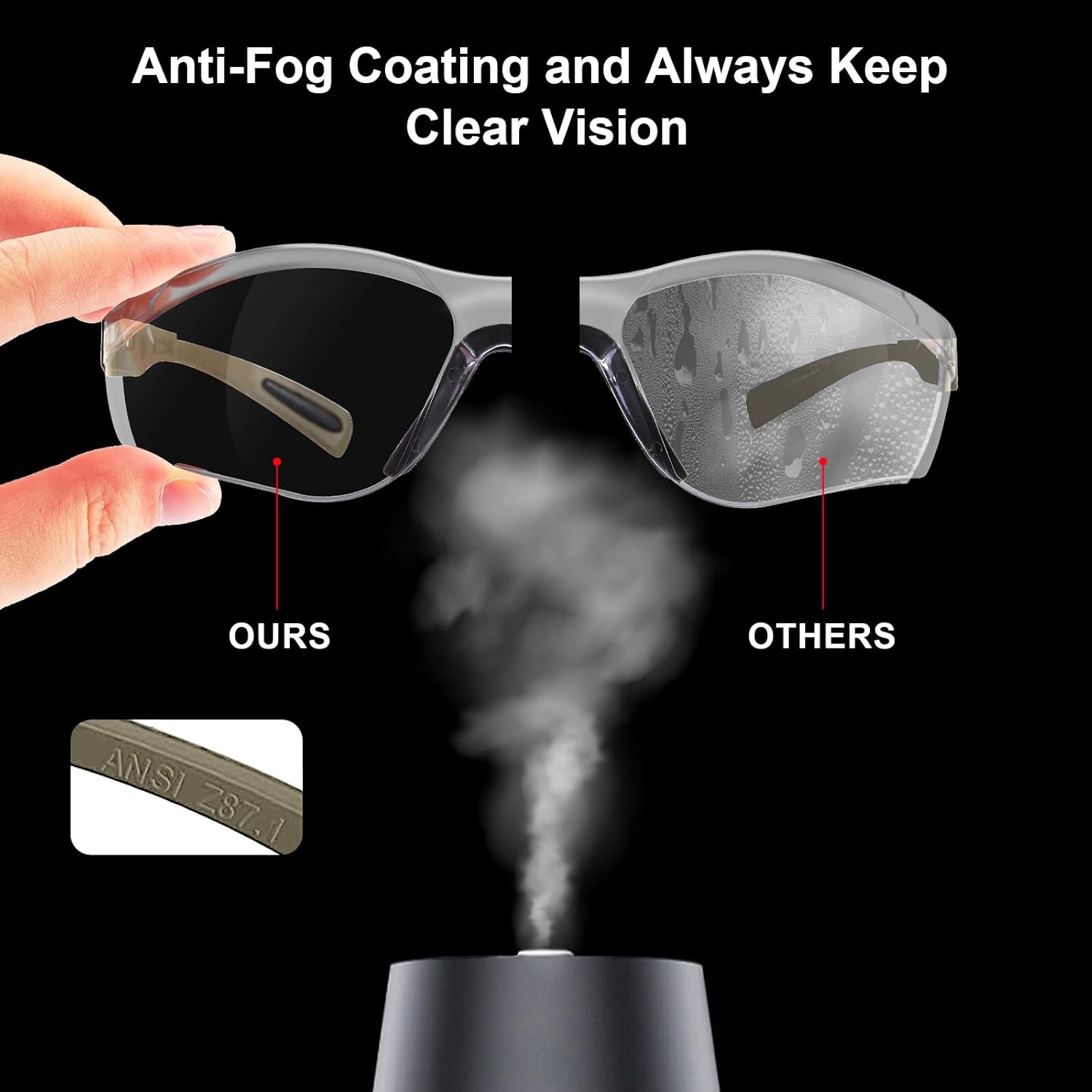 xaegistac Shooting Glasses Anti-fog Shooting Range Eye Protection, Adjustable Safety Glasses with Zipper Hard Case