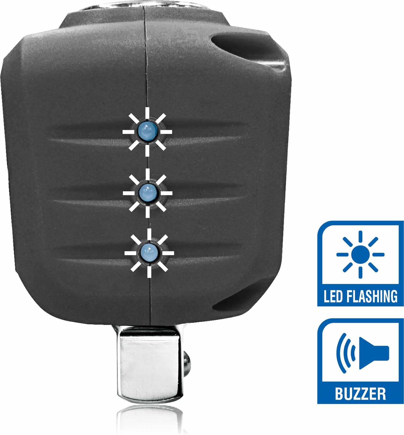 Durofix Adaptador de par digital de 12″ (25-250 ft-lbs) con alerta audibleLED RM602-4A