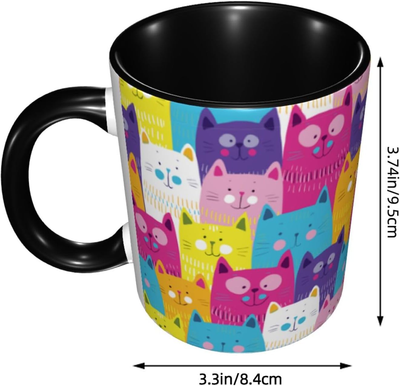 Taza de café con diseño de gato, taza de té de cerámica, regalos para hombres y mujeres, apta para lavavajillas, microondas, oficina, hogar,