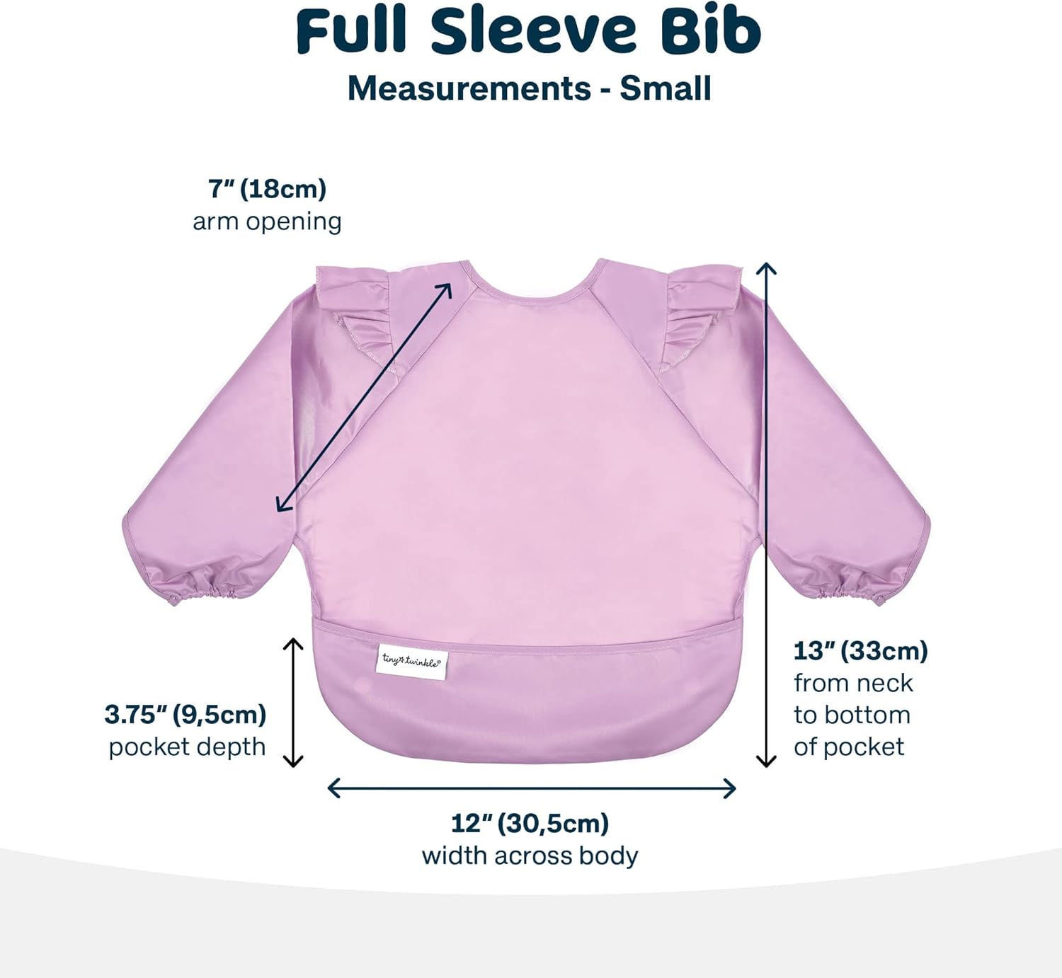 Tiny Twinkle Babero de bebé a prueba de desorden, traje de babero de manga completa, babero impermeable para niños pequeños, lavable a máquina,
