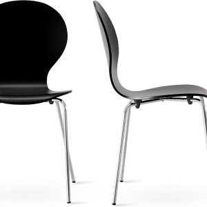 Livinia No.9 – Juego de 2 sillas de comedor de madera modernas de mediados de siglo, contemporáneas, apilables, de madera curvada, para interior de Livinia No.9 – Juego de 2 sillas de comedor de madera modernas de mediados de siglo, contemporáneas, apilables, de madera curvada, para interior de