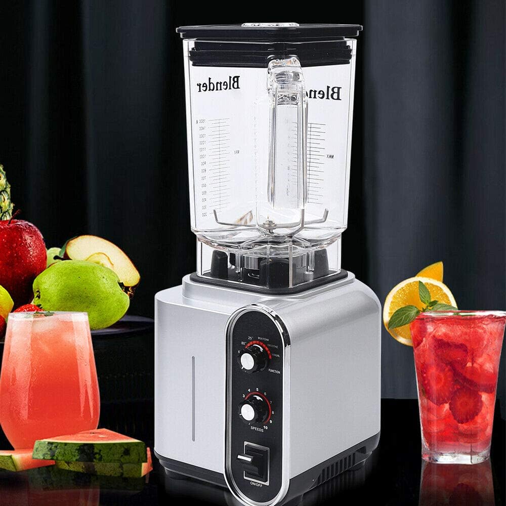 Licuadora insonorizada, 110 V, 2200 W, 1.5 L, licuadora comercial de jugo de frutas con carcasa de sonido silencioso para puré, trituración de
