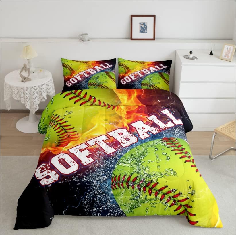 Castle Fairy Edredón de sóftbol 3D para jóvenes adultos, juegos de ropa de cama de hielo y fuego, tamaño Queen, edredón de 3 piezas para niños,