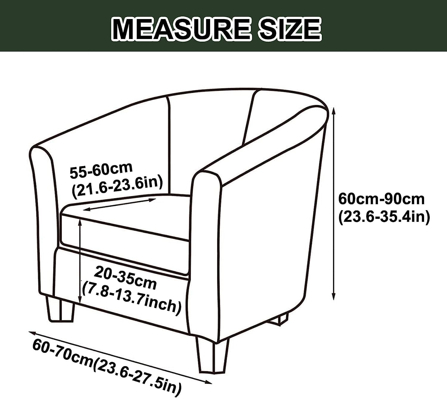 Funda impermeable para silla de bañera, 1 pieza, funda de piel sintética para silla de club, funda elástica para sillón, funda de silla de barril