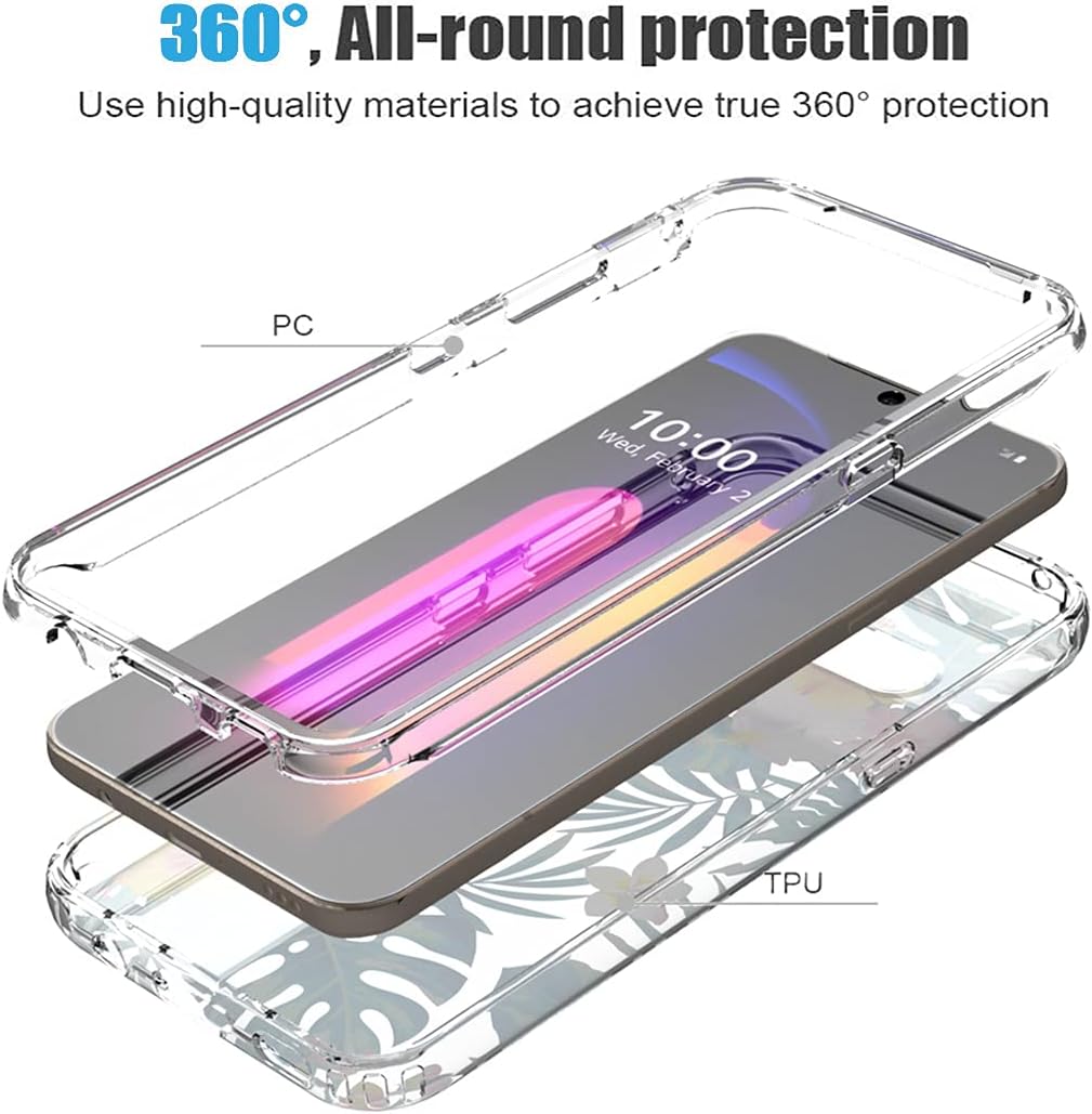 Zoeirc Funda para LG V60 ThinQpara LG V60 Funda transparente para niñas, TPU suave 360 cuerpo completo a prueba de golpes híbrido parachoques