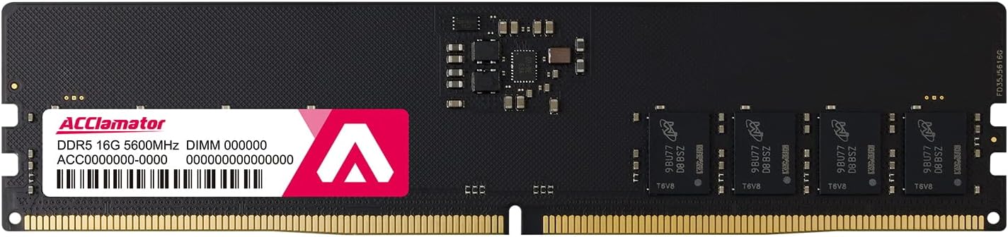 Memoria de computadora DDR5 de 16 GB 5600 MHz Ram (PC4-44800) de escritorio (DIMM) CL42 (5600MTs XMP3.0Expo) Acclamator
