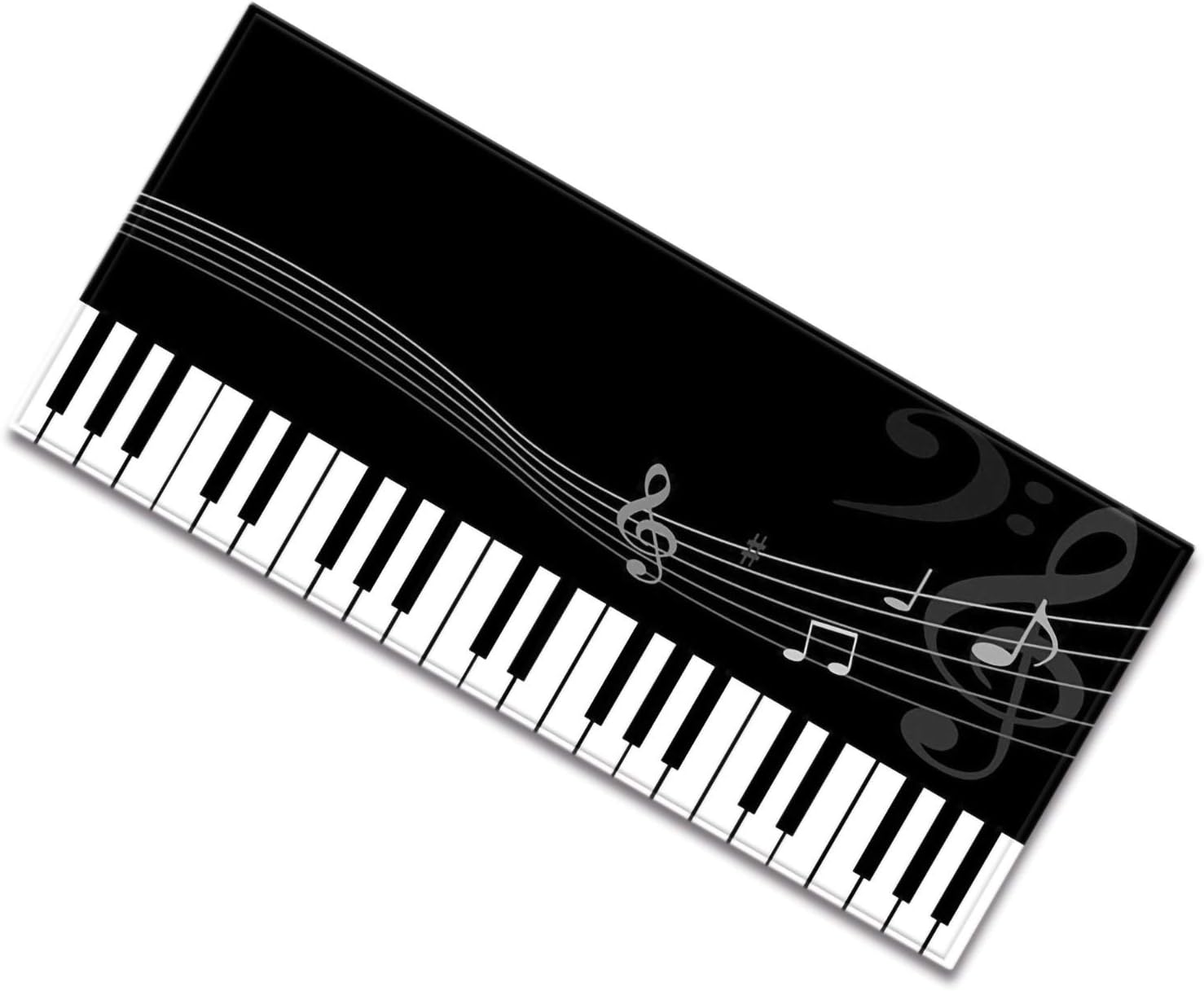 SOONHUA Alfombra de cocina, patrón de teclado de piano 3D, tapete de cocina para protección del suelo, tapete antideslizante para el hogar, entrada,