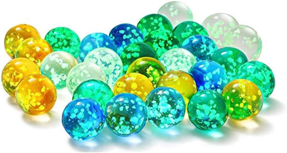 Canicas de vidrio que brillan en la oscuridad, mármoles luminosos multicolor para niños juegos de mármol y decoración del hogar de bricolaje (rojo)