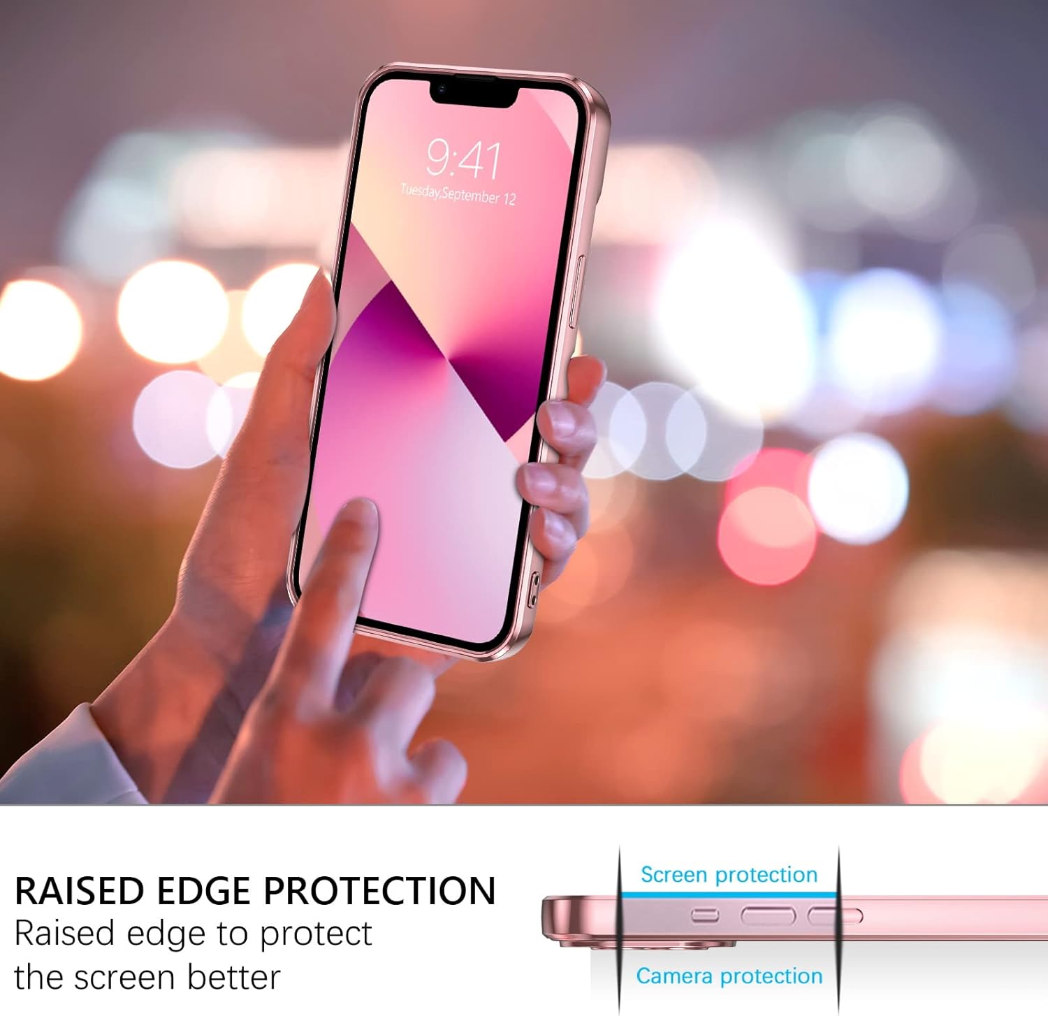 GUAGUA Funda magnética transparente para iPhone 13 de 6.1 pulgadas, compatible con MagSafe Slim Fit Soft TPU a prueba de golpes, borde protector
