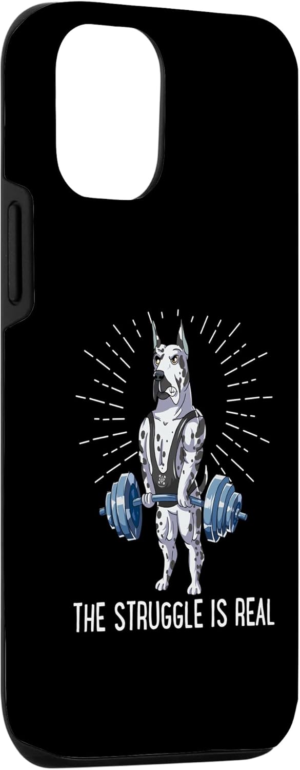 iPhone 13 Struggle Is Real Dogo Argentino Deadlift Fitness Case
