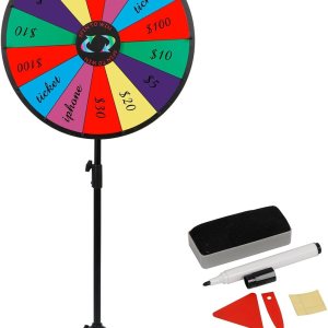 Rueda giratoria de 24 pulgadas con trípode plegable, 14 ranuras de color, ruleta de mesa para carnaval, juego de la fortuna, feria comercial, doble Rueda giratoria de 24 pulgadas con trípode plegable, 14 ranuras de color, ruleta de mesa para carnaval, juego de la fortuna, feria comercial, doble