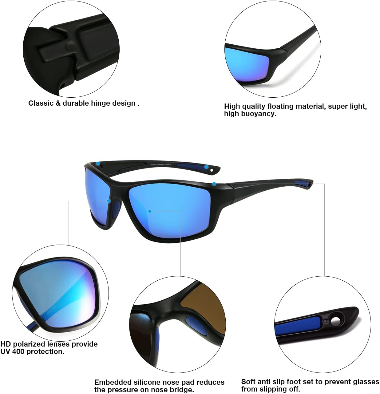 Gafas de sol flotantes, gafas de sol polarizadas para hombres y mujeres, gafas de sol deportivas para pesca de mar, surf