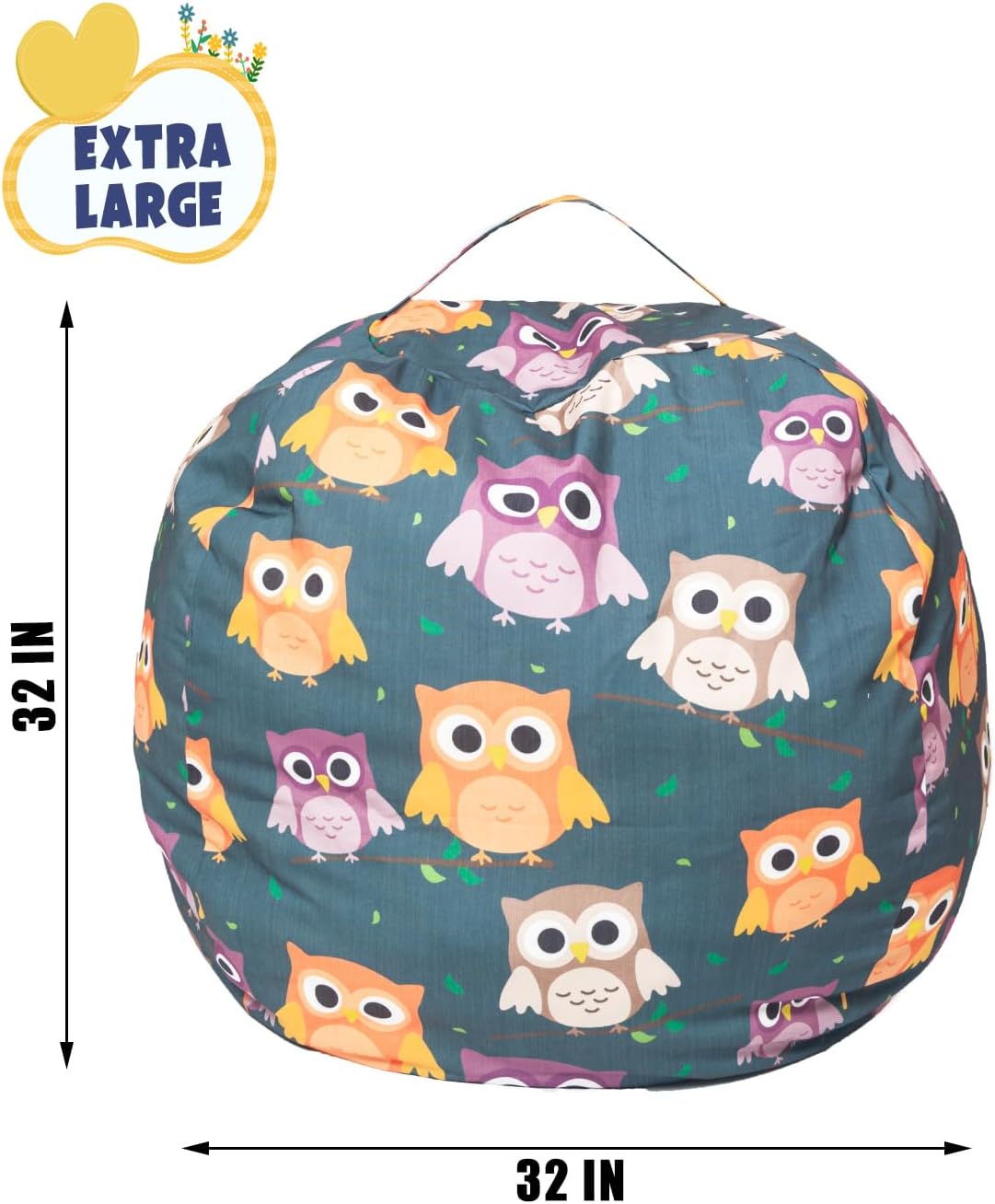Funda para puf de almacenamiento de animales de peluche, para niños, mantas, toallas, puf (solo funda), sofá de lona con cremallera YKK, tamaño