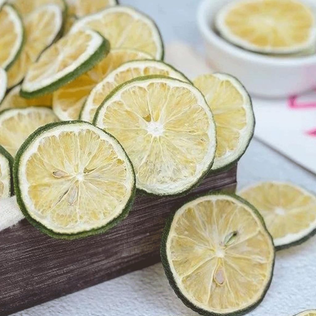 SXET Rebanadas de lima seca, 3.52 onzas de limas secas, rebanadas de lima deshidratadas naturales para decoración de cócteles, decoración de