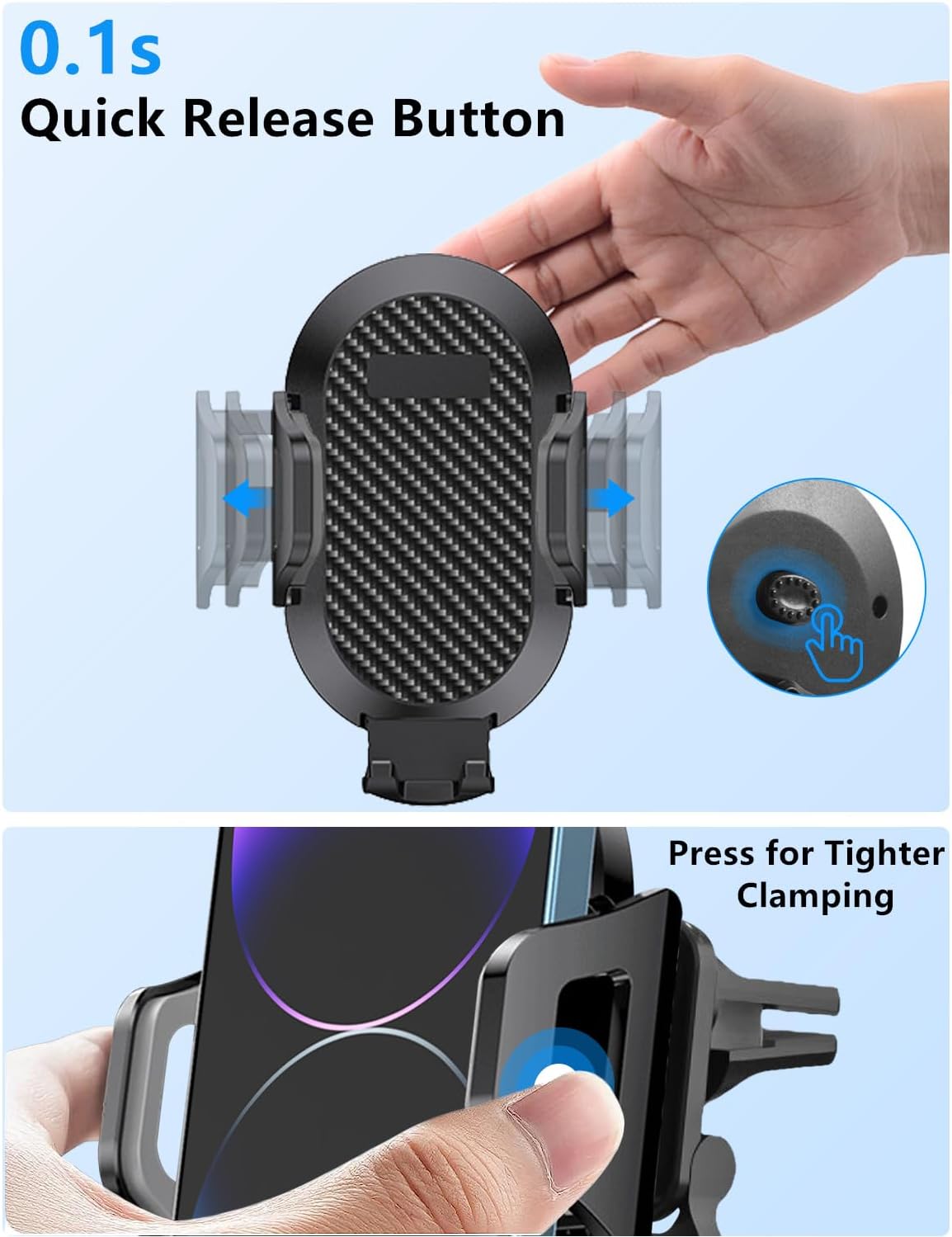 Soporte de cargador de teléfono 3 en 1 para automóvil, cargador USB C de 60 W de carga rápida para iPhone 141312 + cable tipo C de 4 pies,