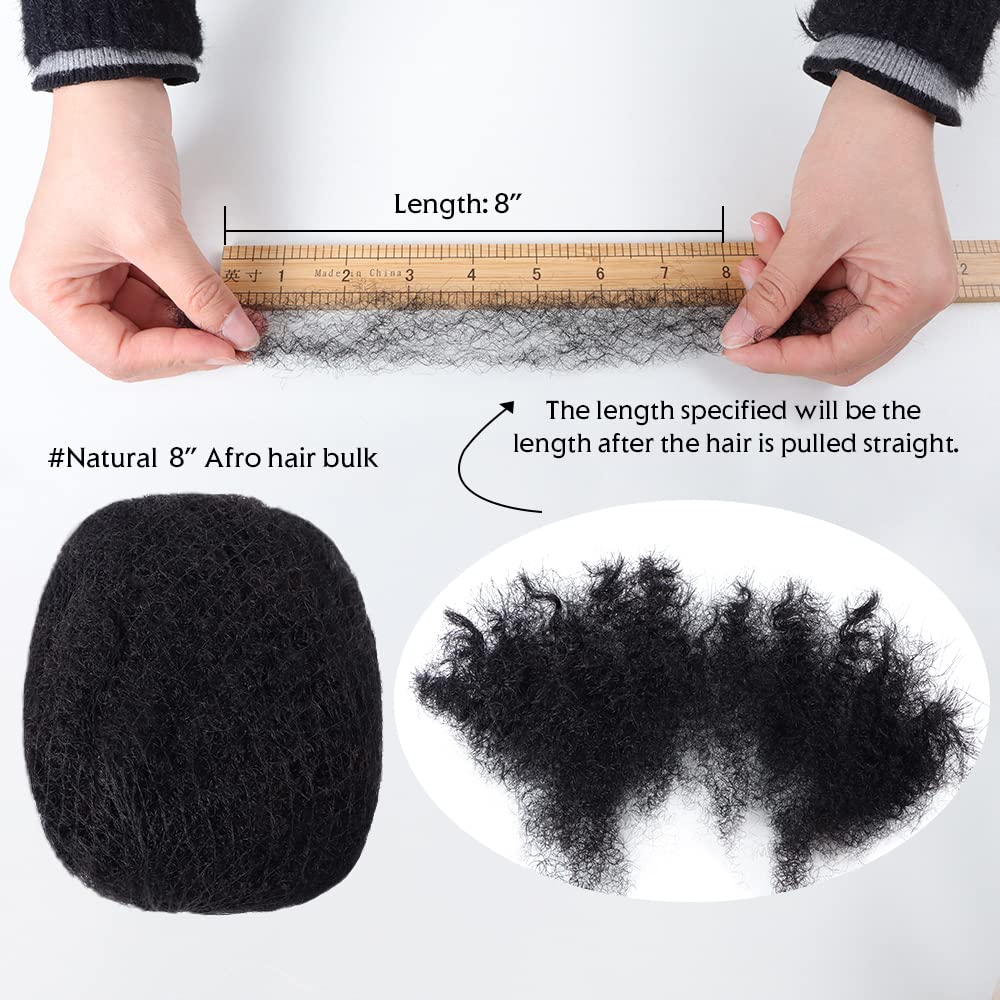 Orientdreads Afro Kinkys – Cabello humano natural a granel, cabello trenzado para rastas, reparación de rastas, extensiones de rastas, giros,