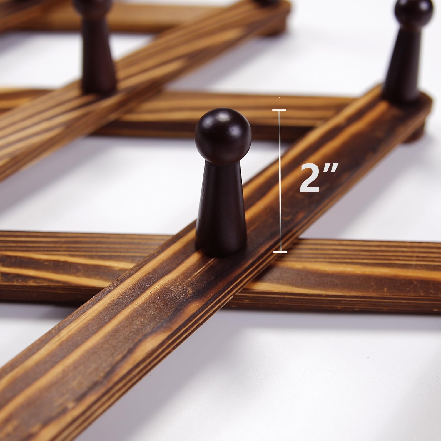 AMAPON Perchero expandible de madera de acordeón para colgar en la pared, 13 clavijas, sombrero, tapa, taza de café, toallas, correa, bufanda,