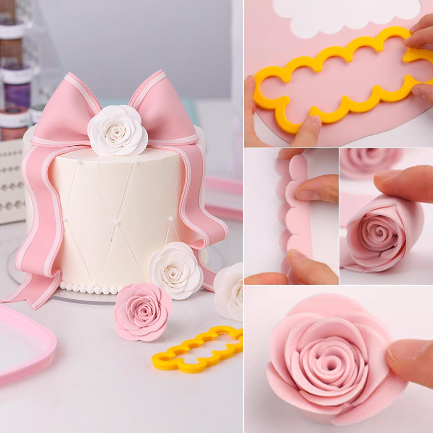 KALAIEN 3 piezas El clavel más fácil de todos los tiempos cortador de pastel de flores galletas Sugarcraft Fondant decoración émbolo cortador molde