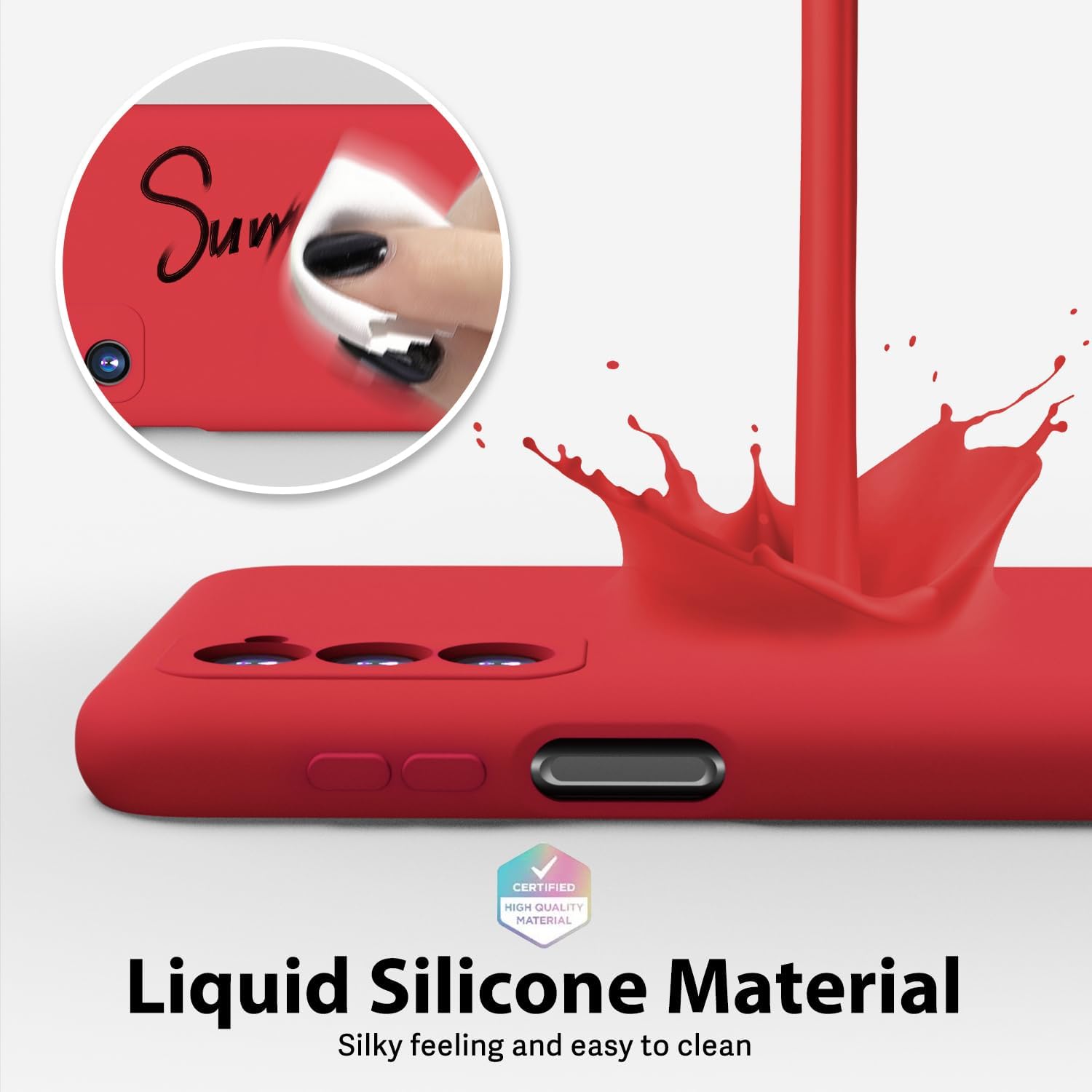 oakxco Funda para teléfono Moto Edge 2021Edge 2021 5G UW de silicona líquida, bonita funda delgada de goma suave TPU lisa para mujeres y niñas,