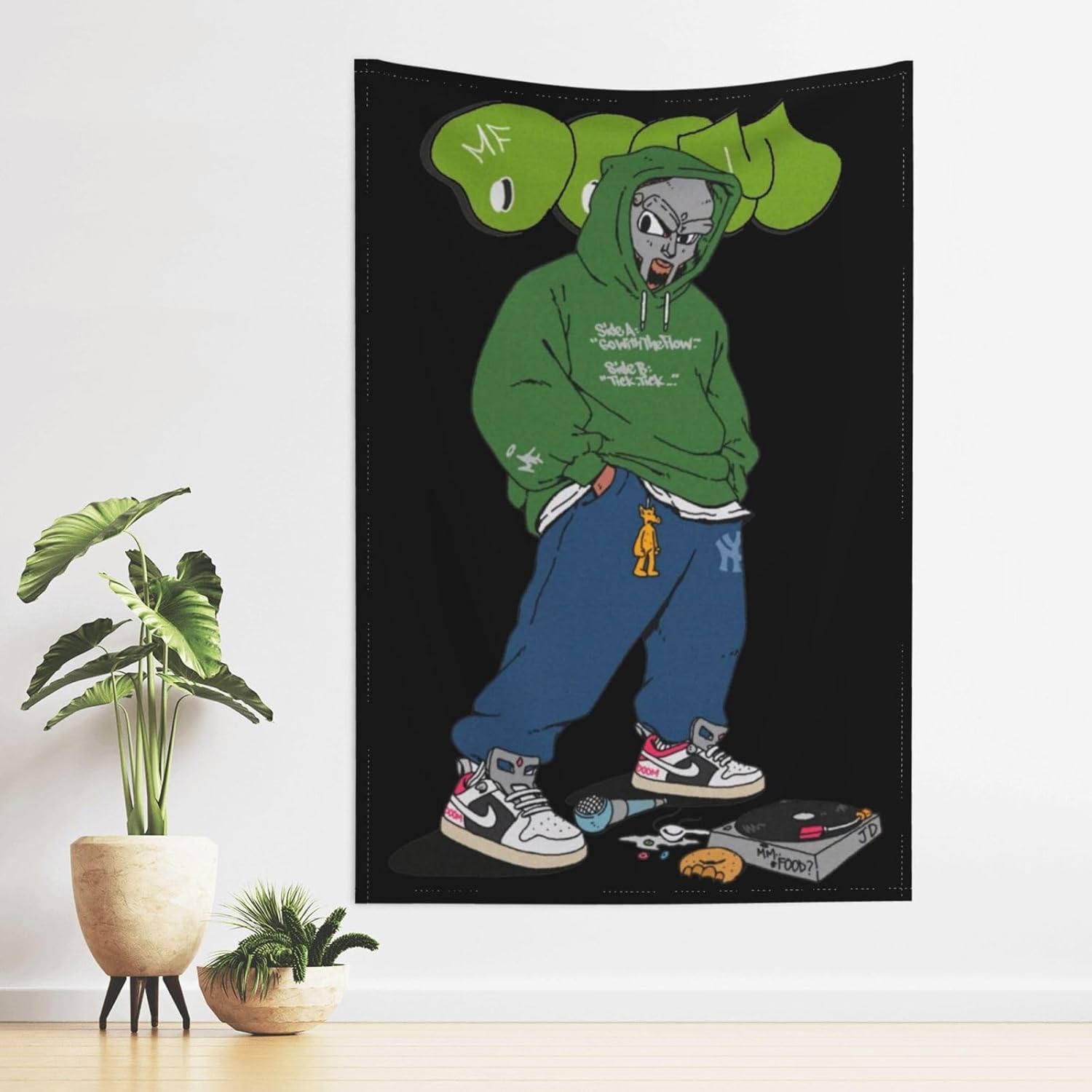Elzab Mf Doom – Tapiz de franela suave para colgar en la pared, manta decorativa para el hogar, sala de estar, 60 x 40 pulgadas