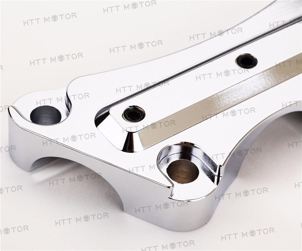 HTTMT H2314-1.25- Manillar antideslizante 1PC 1.25″ abrazadera superior compatible con 2015 y más H-D Touring Cromo
