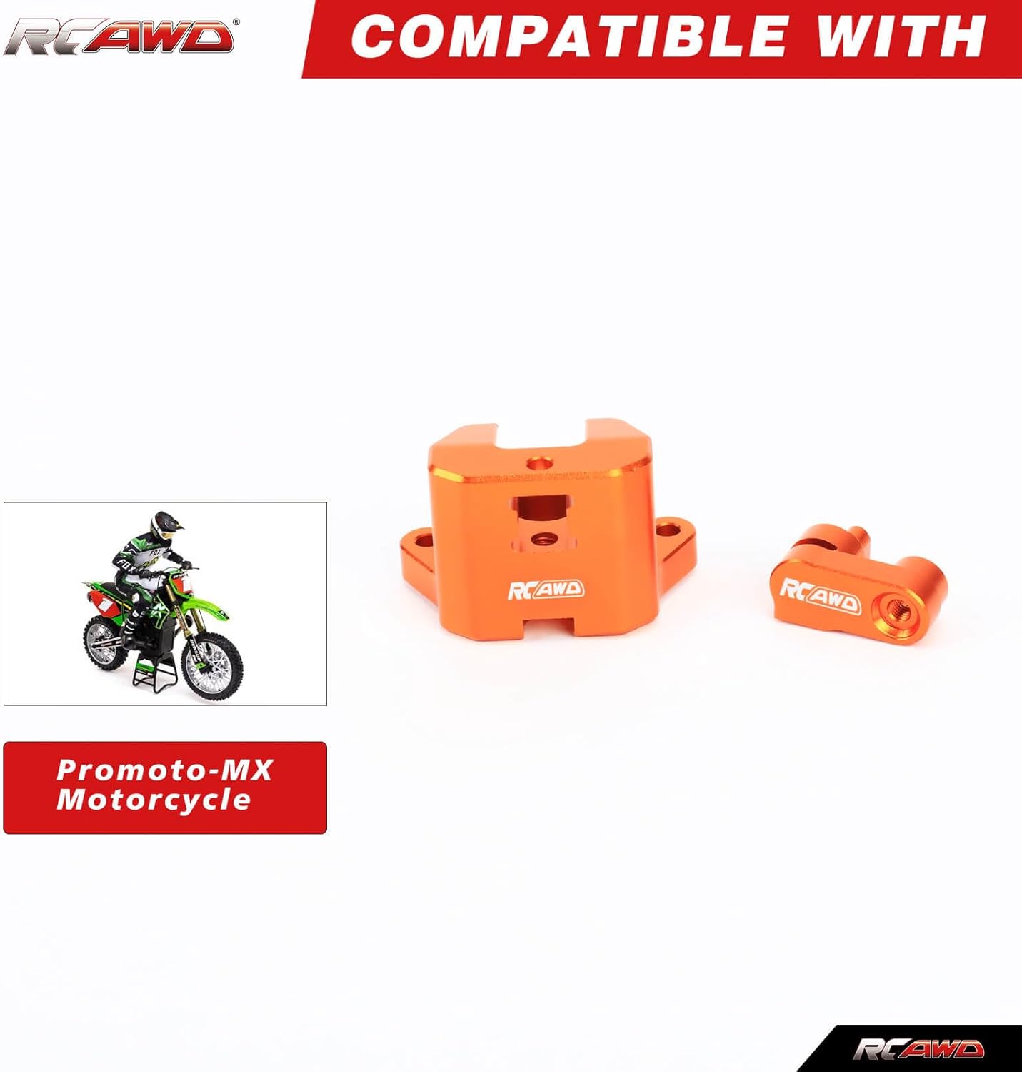 RCAWD Pinza de freno delantera de aluminio, ensamblada para Promoto-MX LOS262009 piezas de actualización naranja