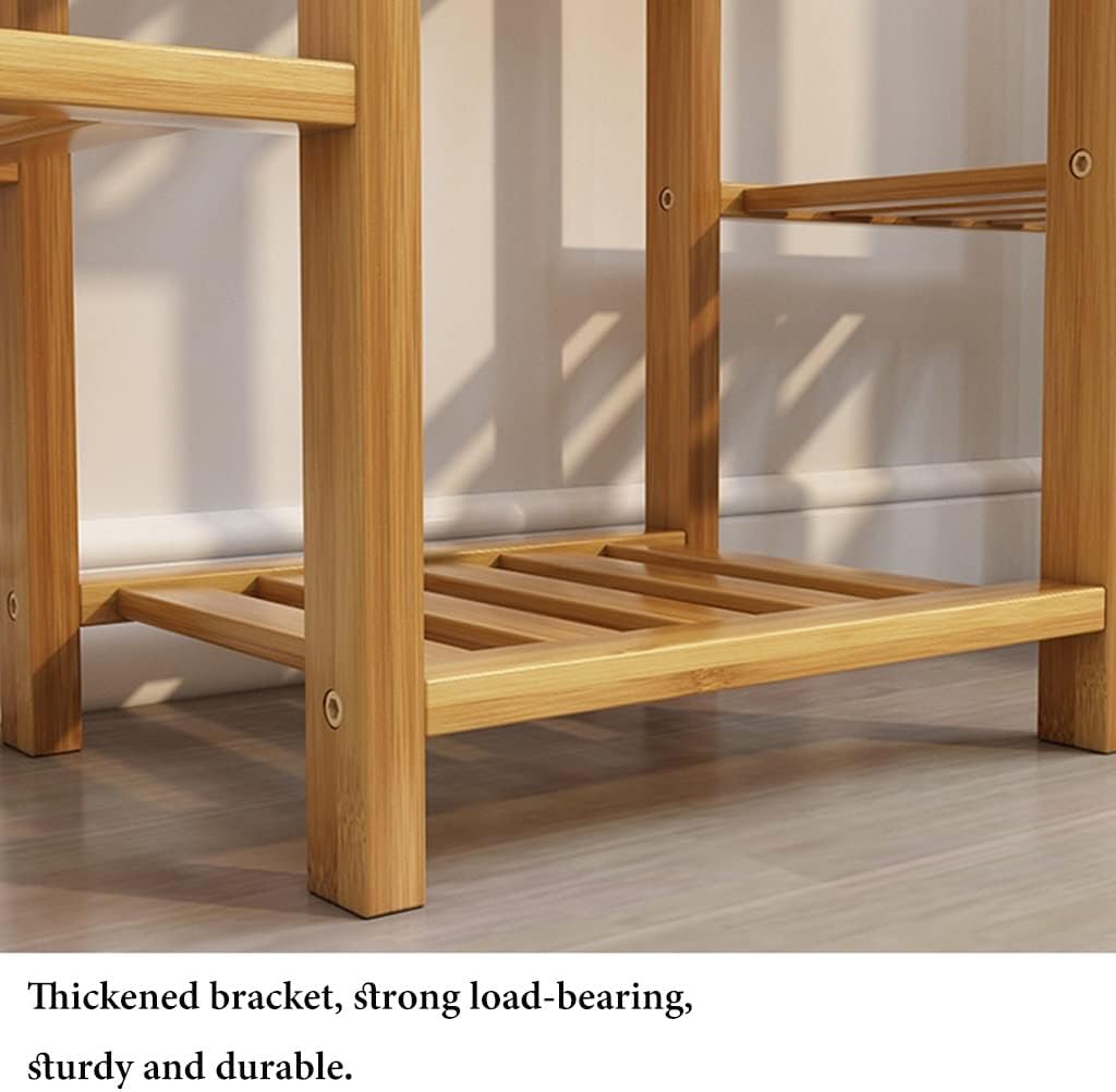 Soporte para plantas de bambú para interiores y exteriores, soporte de esquina para plantas de interior, múltiples estantes para plantas, estante