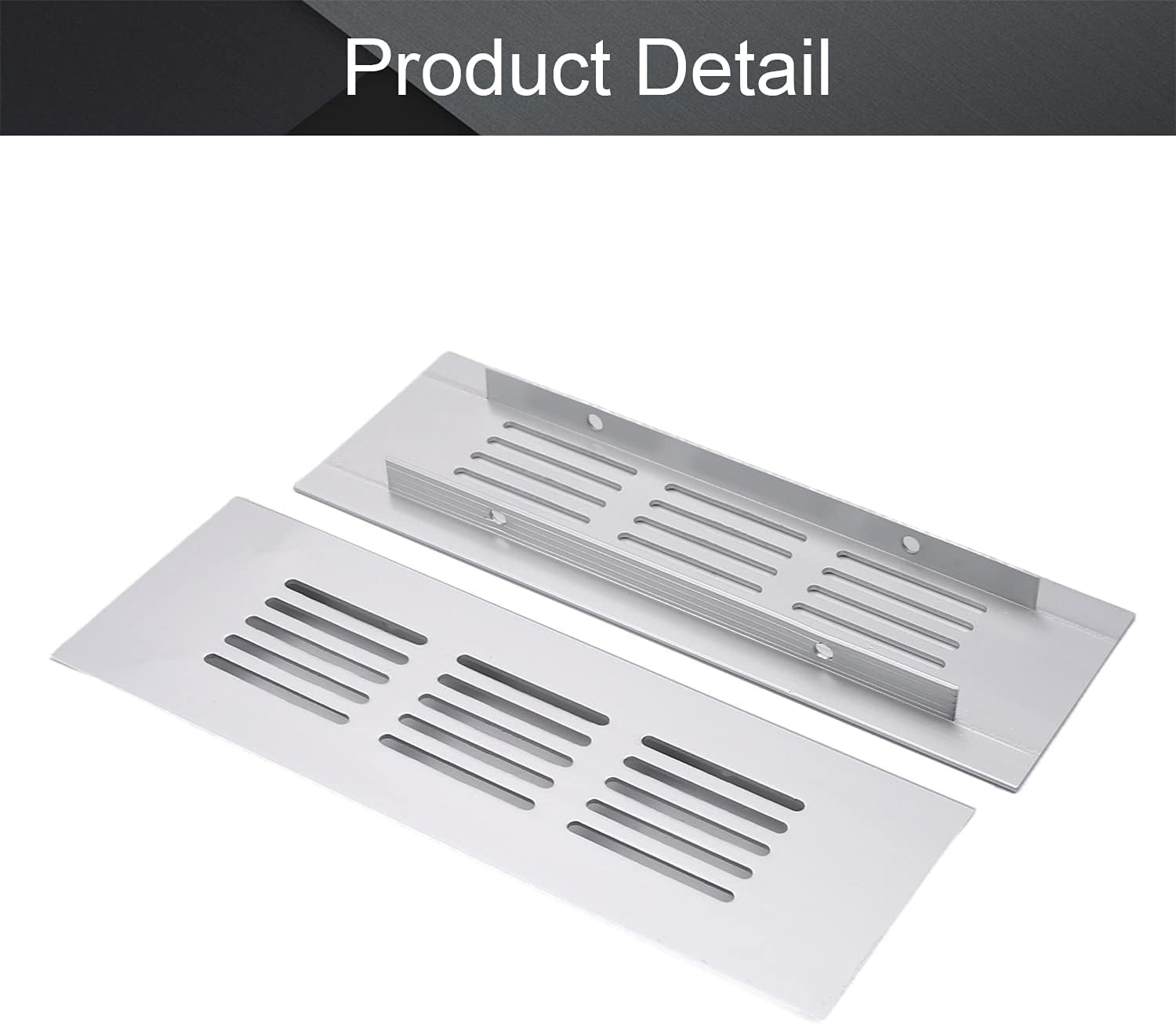Rejilla de ventilación cuadrada de aleación de aluminio de 5.906in x 1.969in (largo x ancho) para paredes y techos, armarios HVAC, 4 unidades