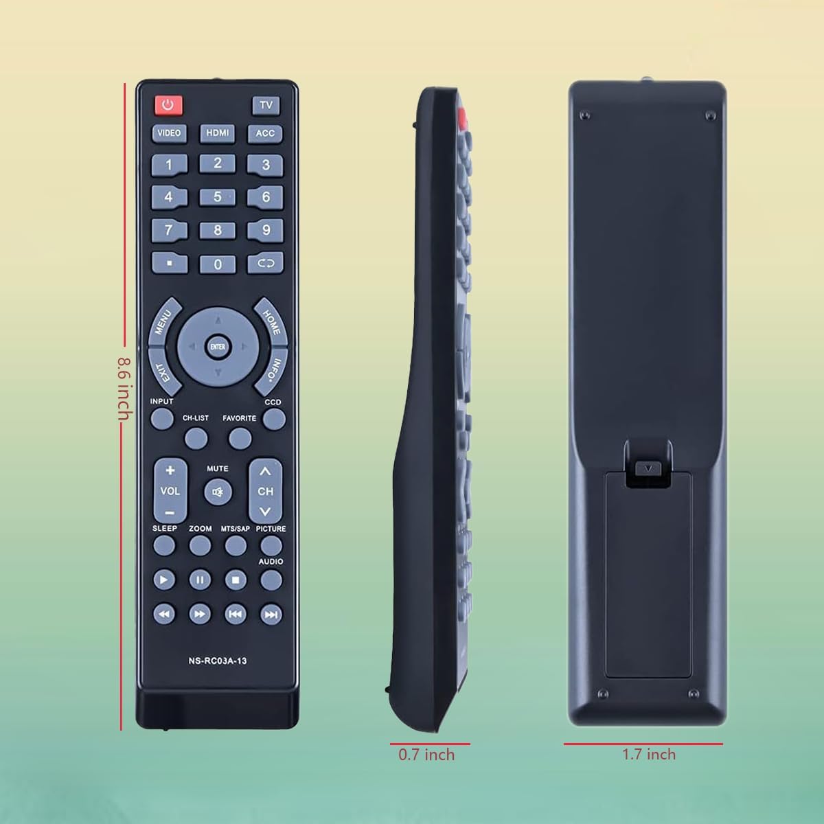 NS-RC03A-13 NSRC03A13 – Control remoto de repuesto para Insignia TV NS-42E470A13 NS-42E480A13 NS-42L260A13 NS-46E340A13 NS-46E480A13 NS-46L240A13