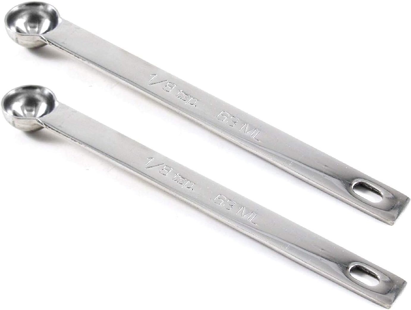 RSVP Cucharas medidoras cucharadita de acero inoxidable 18 cuchara individual 5 “L (paquete de 2)
