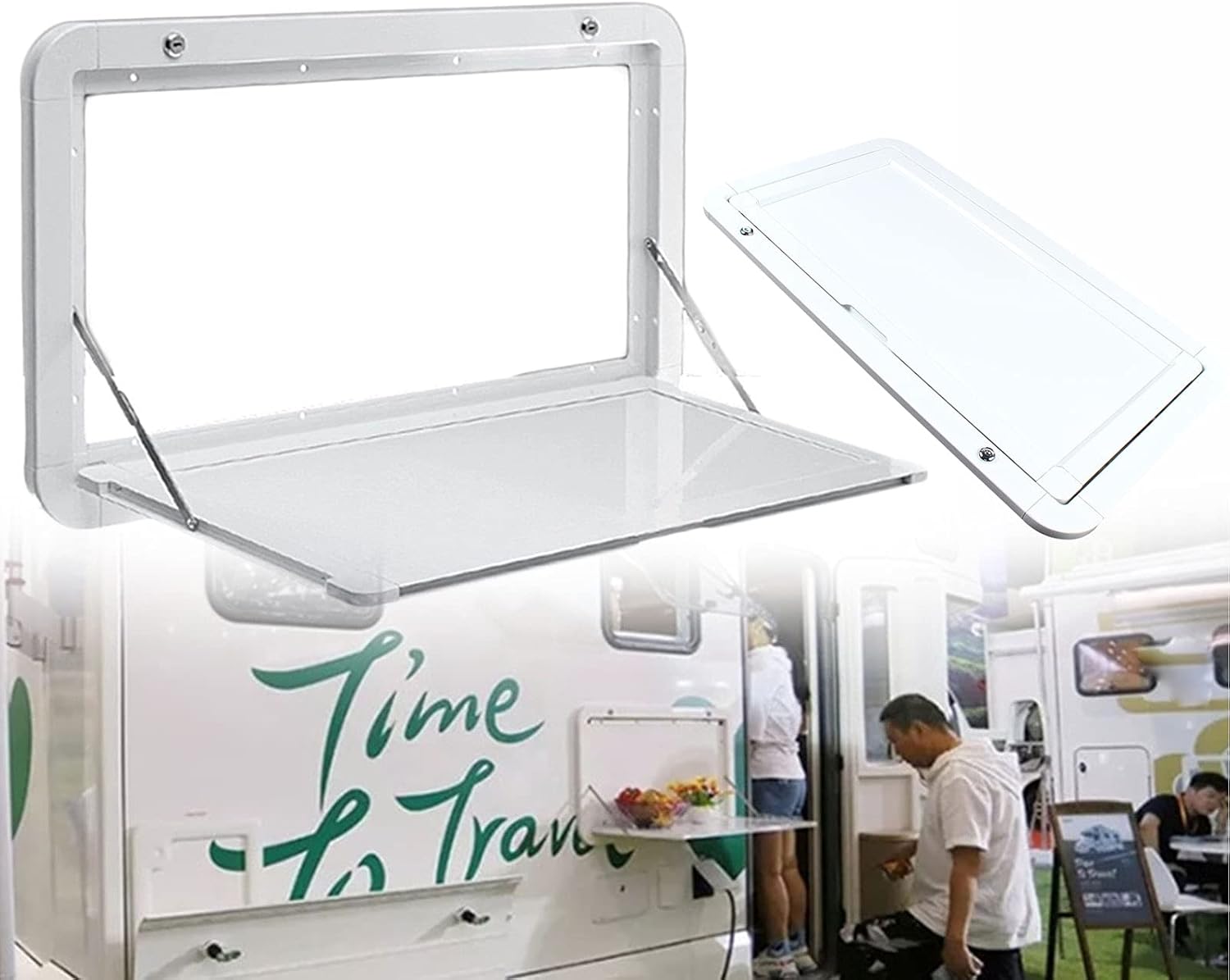 Mesa plegable para caravana de caravana, escritorio plegable para caravana, picnic, mesa externa plegable, mesa de comedor colgante de pared,