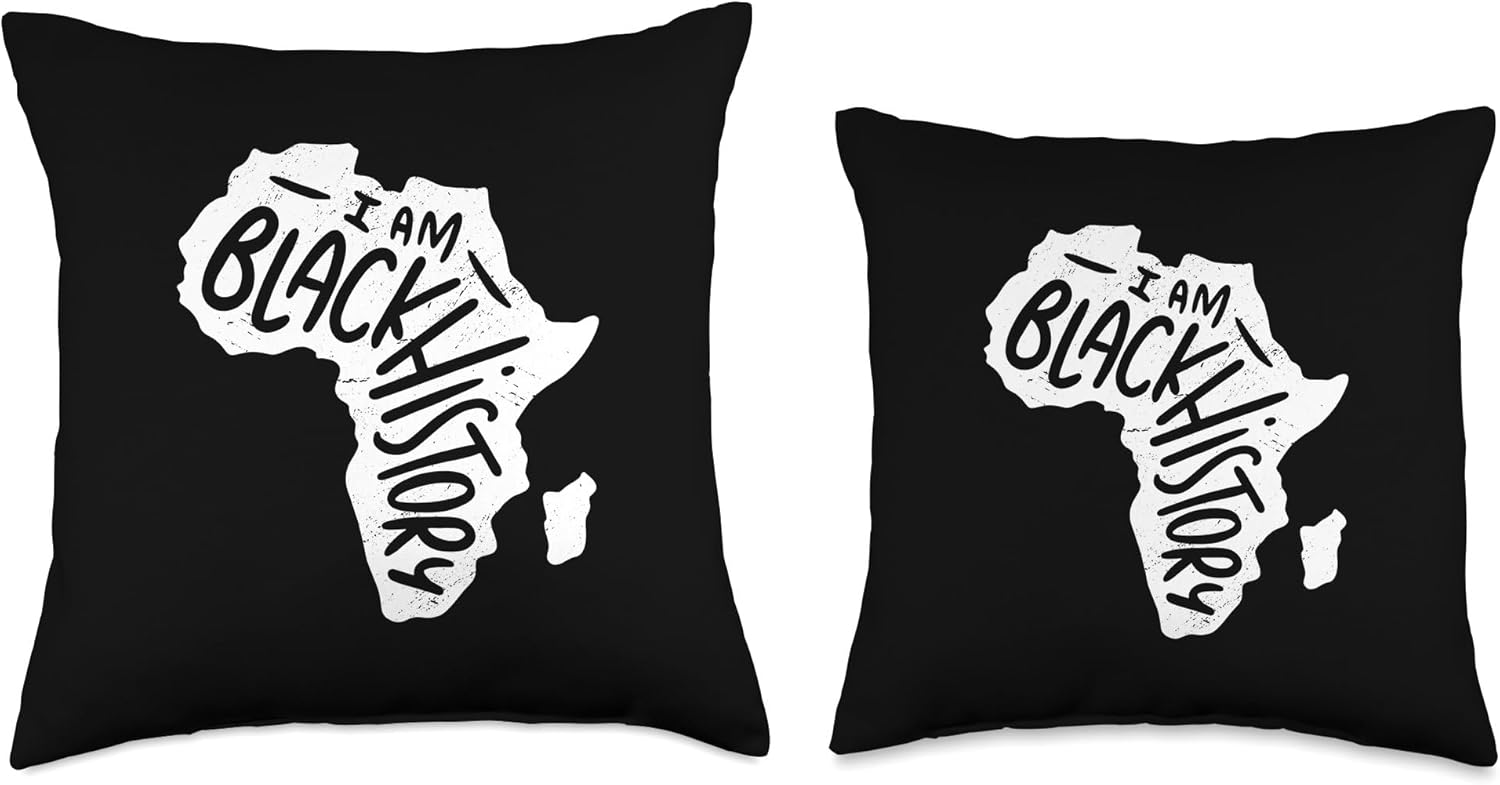 I AM Black History Month African Pride February Meme Throw Pillow, 16×16, Multicolor