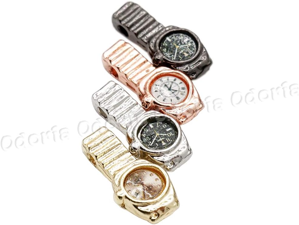 Odoria 112 Relojes en miniatura 4 piezas accesorios de decoración de casa de muñecas